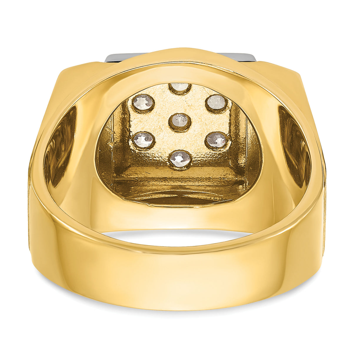 14k Two Tone 1 ct Lab Grown Diamond VS/SI+ G+ Men's Cluster Ring-B58226