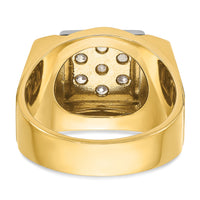 14k Two Tone 1 ct Lab Grown Diamond VS/SI+ G+ Men's Cluster Ring-B58226
