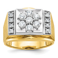 14k Two Tone 1 ct Lab Grown Diamond VS/SI+ G+ Men's Cluster Ring-B58226