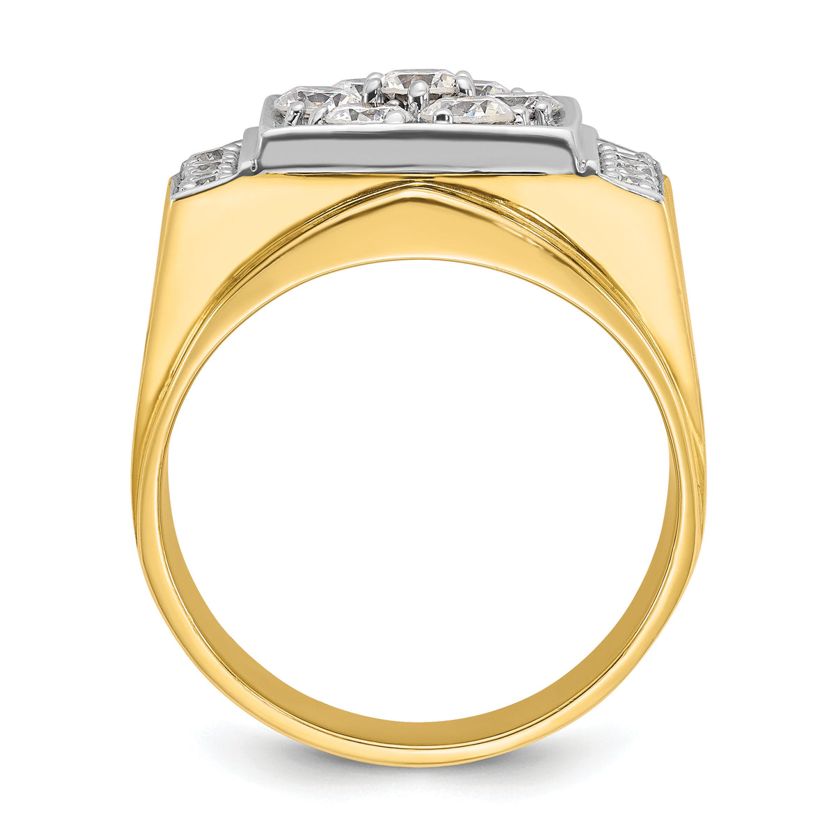 14k Two Tone 1 1/2 ct Lab Grown Diamond VS/SI+ G+ Men's Cluster Ring-B58227