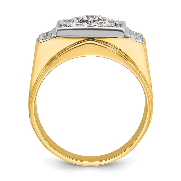 14k Two Tone 1 1/2 ct Lab Grown Diamond VS/SI+ G+ Men's Cluster Ring-B58227