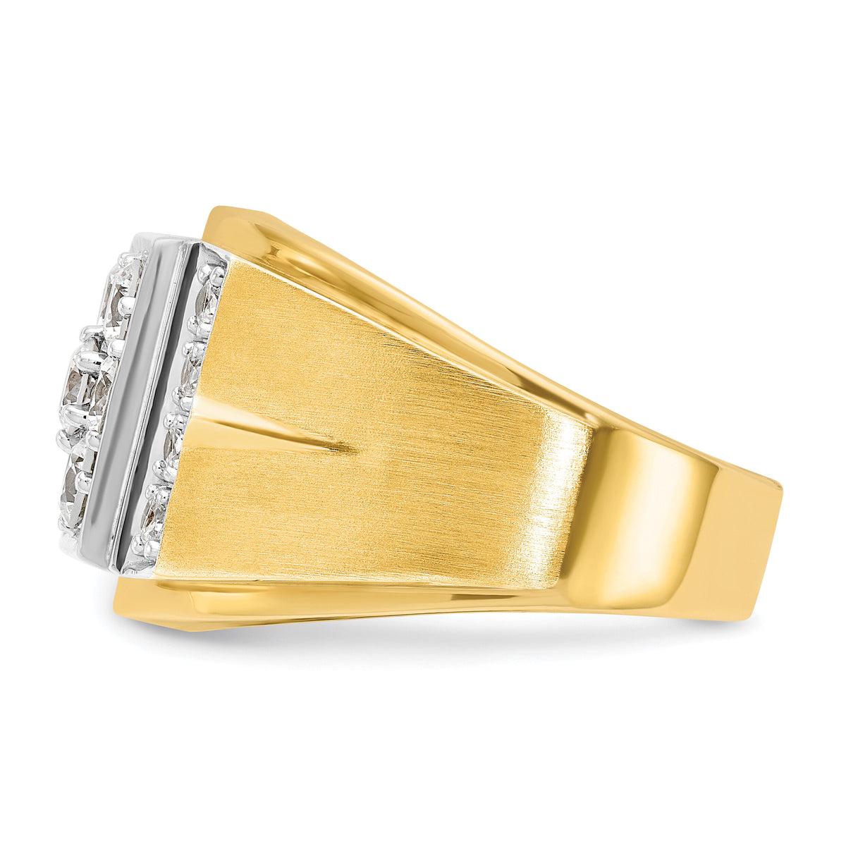14k Two Tone 1 1/2 ct Lab Grown Diamond VS/SI+ G+ Men's Cluster Ring-B58227
