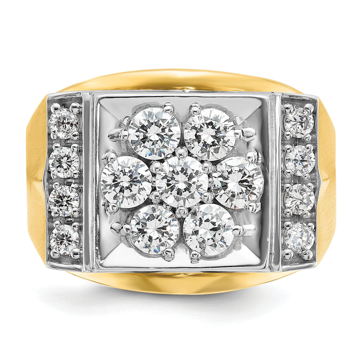14k Two Tone 1 1/2 ct Lab Grown Diamond VS/SI+ G+ Men's Cluster Ring-B58227