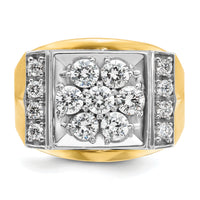 14k Two Tone 1 1/2 ct Lab Grown Diamond VS/SI+ G+ Men's Cluster Ring-B58227