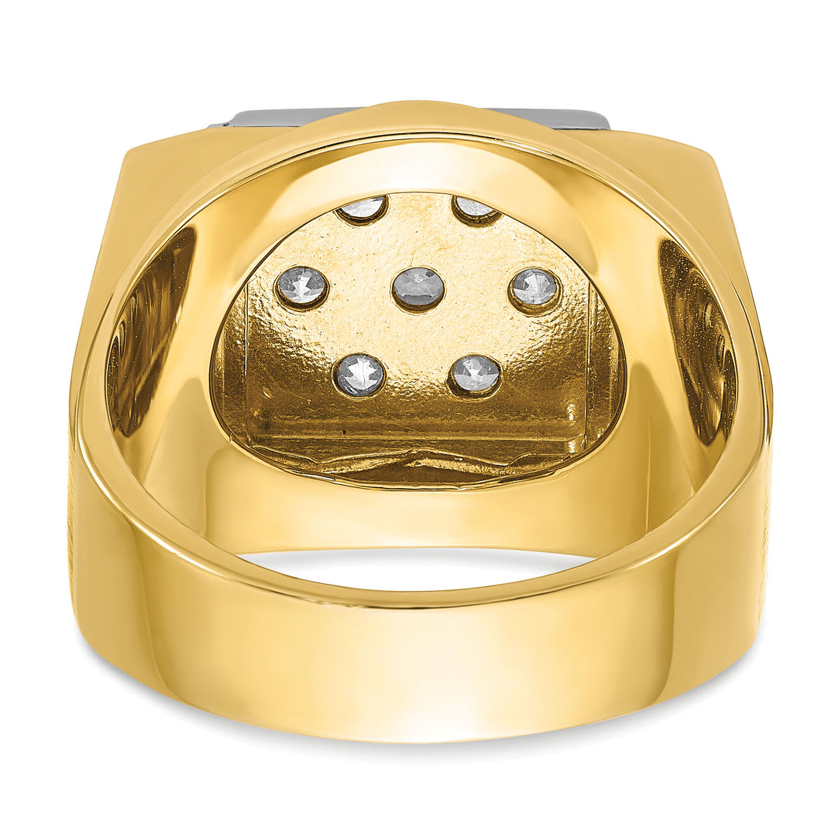 14k Two Tone 1 1/2 ct Lab Grown Diamond VS/SI+ G+ Men's Cluster Ring-B58227