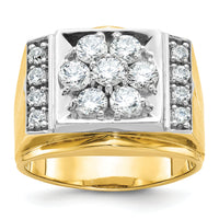 14k Two Tone 1 1/2 ct Lab Grown Diamond VS/SI+ G+ Men's Cluster Ring-B58227