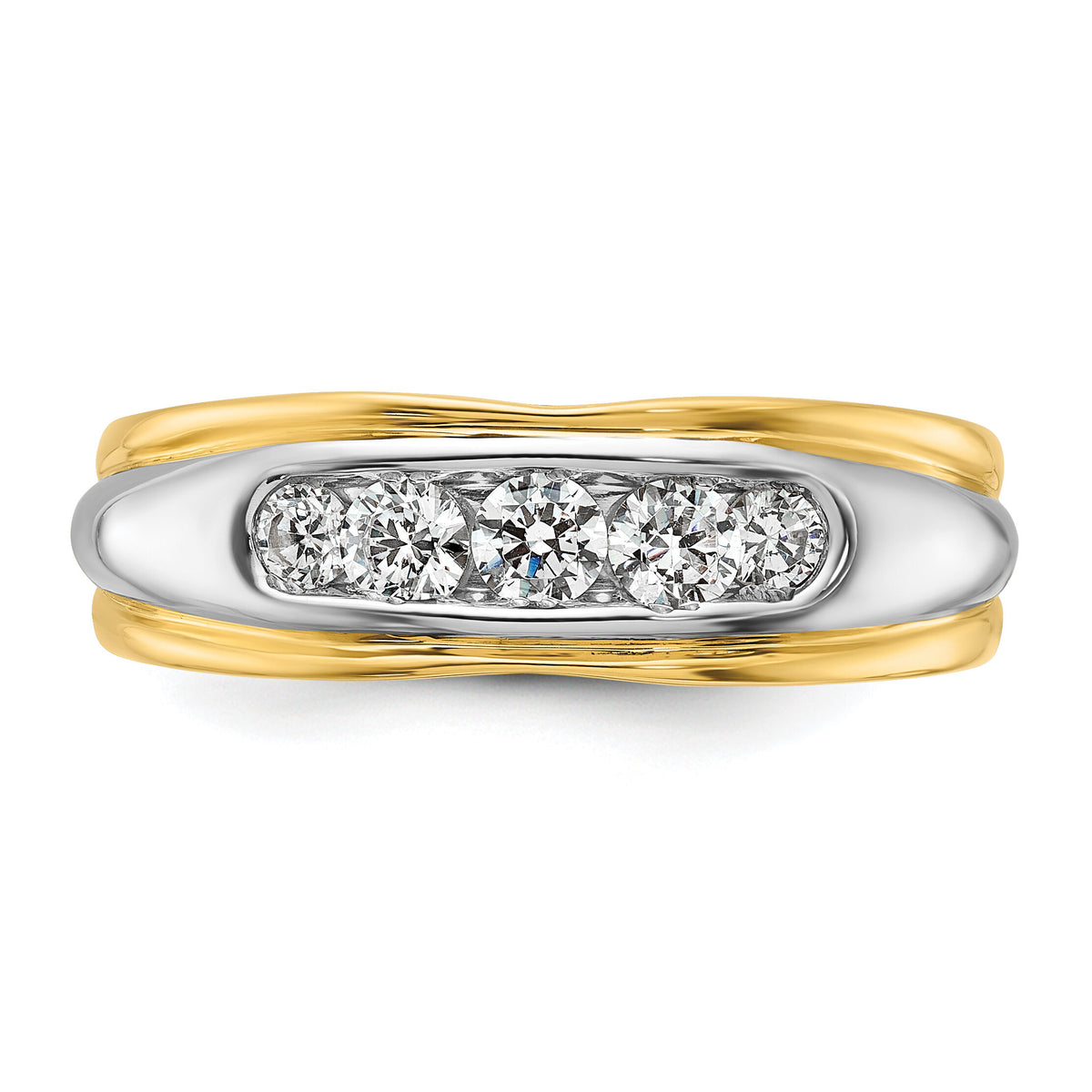 14k Two-tone 1/2 ct Lab Grown Diamond VS/SI+ G+ Men's Ring-B58257