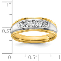 14k Two-tone 1/2 ct Lab Grown Diamond VS/SI+ G+ Men's Ring-B58257