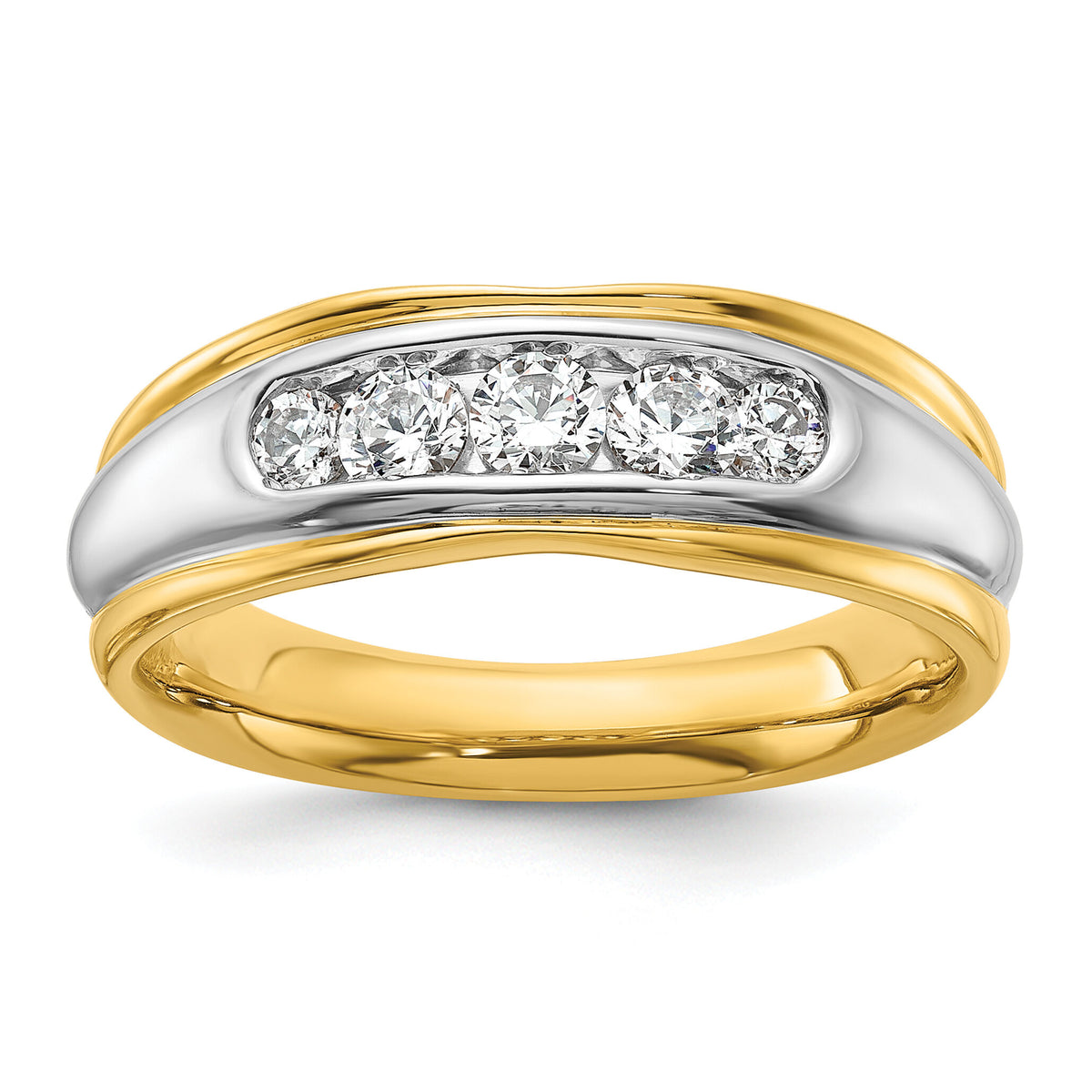 14k Two-tone 1/2 ct Lab Grown Diamond VS/SI+ G+ Men's Ring-B58257