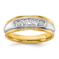 14k Two-tone 1/2 ct Lab Grown Diamond VS/SI+ G+ Men's Ring-B58257
