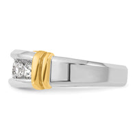 14ktt IBGoodman Men's Polished & Grooved 5-Stone Diamond Ring-B58266
