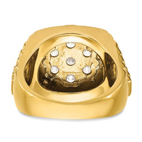 IBGoodman 14k Men's Polished Satin and Diamond-cut Round 2 Carat AA Quality Diamond Cluster Ring-B58290-4YAA