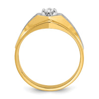 14k IBGoodman Men's Polished and Satin Diamond Complete Ring-B58307