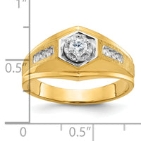 14k IBGoodman Men's Polished and Satin Diamond Complete Ring-B58307