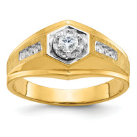 14k IBGoodman Men's Polished and Satin Diamond Complete Ring-B58307
