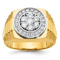 10k Two-tone IBGoodman Men's Polished Satin & Textured Ring Mounting-B58334