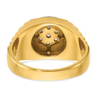 14k Two-Tone 1/2 ct Lab Grown Dia VS/SI+ G+ Comp Ribbed Men's Cluster Ring-B58335