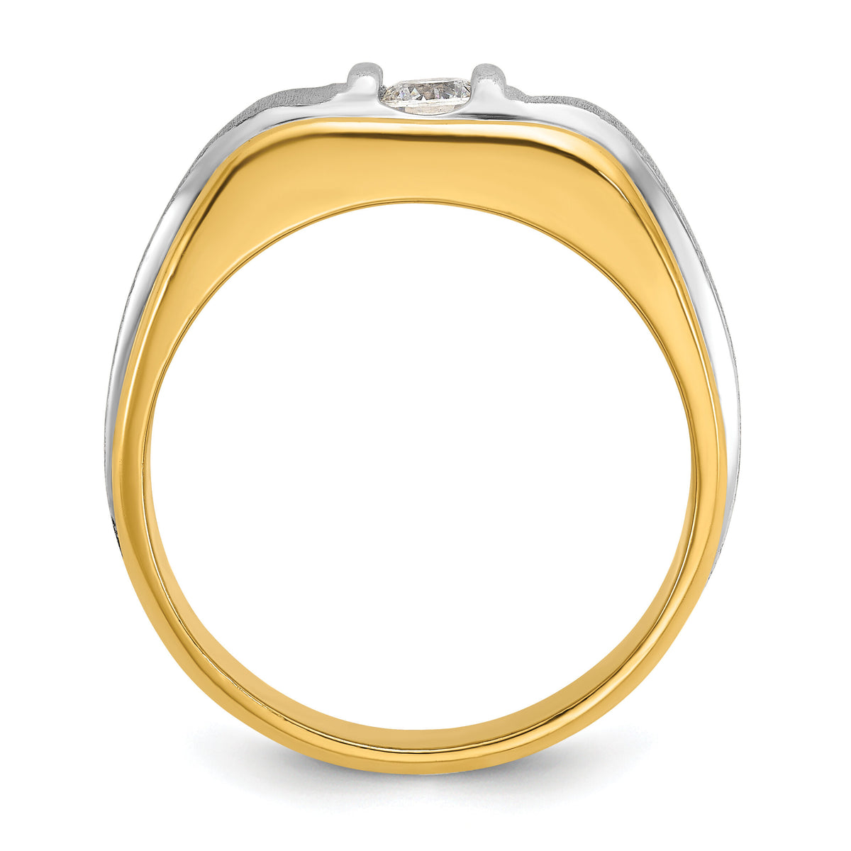 14k Two-tone 1/4 ct Lab Grown Diamond VS/SI+ G+ Complete Men's Ring-B58379