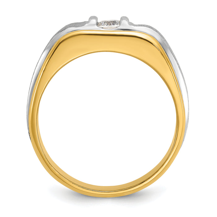 14k Two-tone 1/4 ct Lab Grown Diamond VS/SI+ G+ Complete Men's Ring-B58379