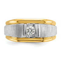 14k Two-tone 1/4 ct Lab Grown Diamond VS/SI+ G+ Complete Men's Ring-B58379