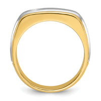 10k Two-tone IBGoodman Men's Polished and Satin Diamond Complete Ring-B58380