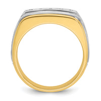10k Two-tone IBGoodman Men's Polished & Satin 5-Stone Diamond Ring-B58389