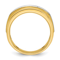 14k Two-tone IBGoodman Men's Polished & Satin 5-Stone Diamond Ring-B58399