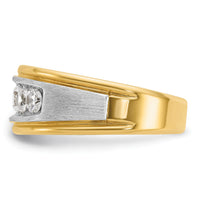 14k Two-tone IBGoodman Men's Polished & Satin 5-Stone Diamond Ring-B58399
