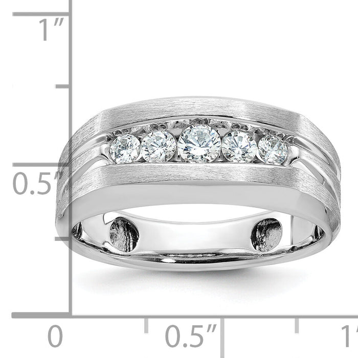 10kw IBGoodman Men's Polished & Brushed 5-Stone Ring Mounting-B58456