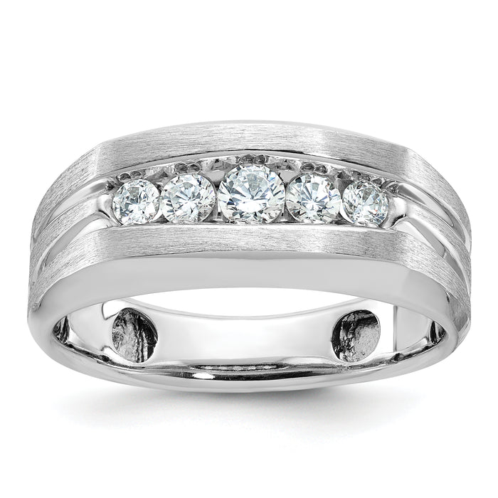 10kw IBGoodman Men's Polished & Brushed 5-Stone Ring Mounting-B58456-0W