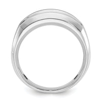 14k White Gold 1 ct Lab Grown Diamond VS/SI+ G+ Complete Satin Men's Ring-B58457