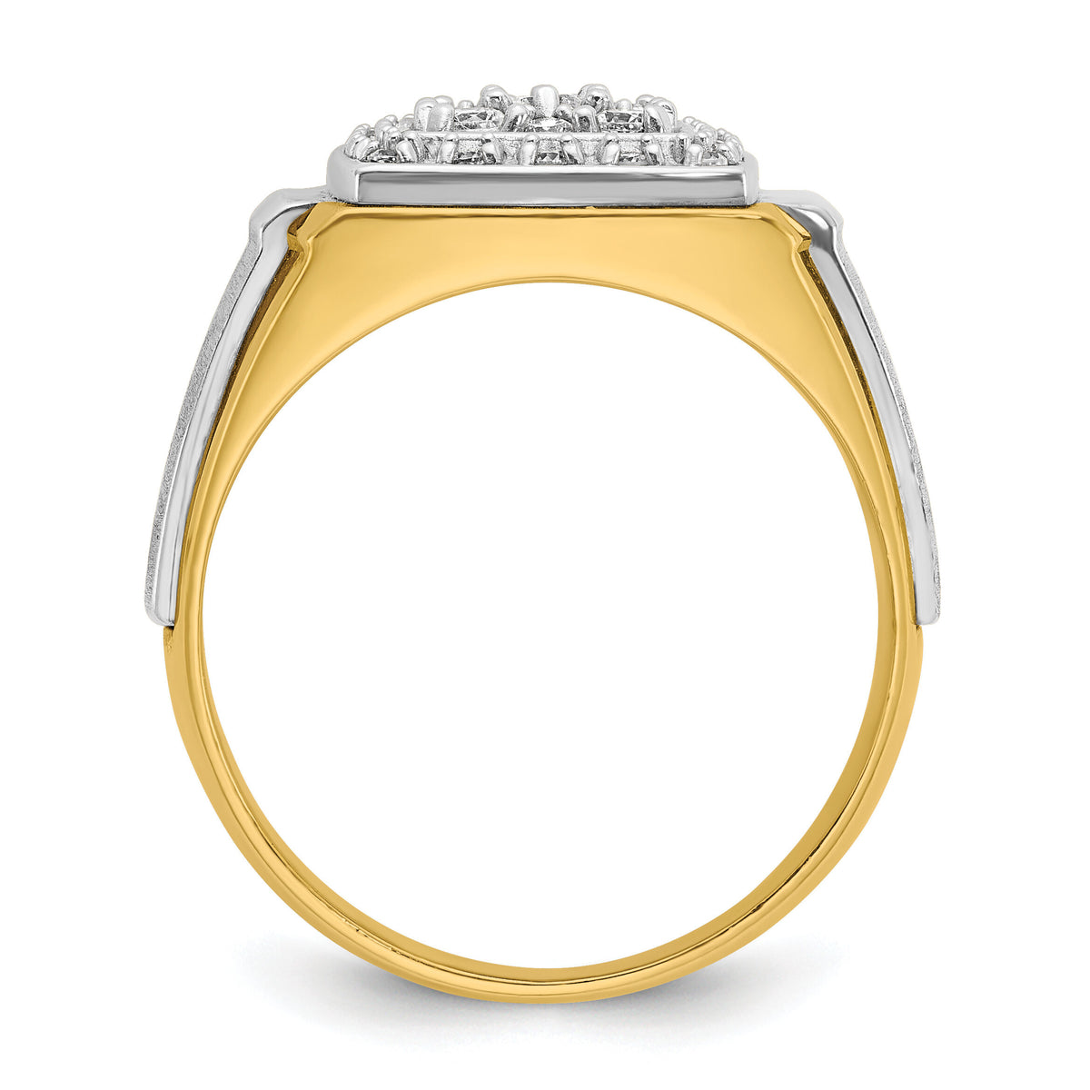 10k Two-tone IBGoodman Men's Polished and Satin Ring Mounting-B58458