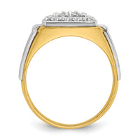 10k Two-tone IBGoodman Men's Polished and Satin Ring Mounting-B58458