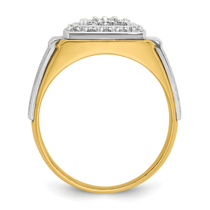 10k Two-tone IBGoodman Men's Polished and Satin Ring Mounting-B58458