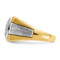 10k Two-tone IBGoodman Men's Polished and Satin Ring Mounting-B58458