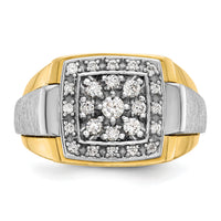 10k Two-tone IBGoodman Men's Polished and Satin Ring Mounting-B58458