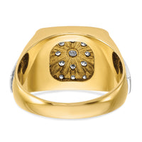10k Two-tone IBGoodman Men's Polished and Satin Ring Mounting-B58458