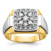 10k Two-tone IBGoodman Men's Polished and Satin Ring Mounting-B58458