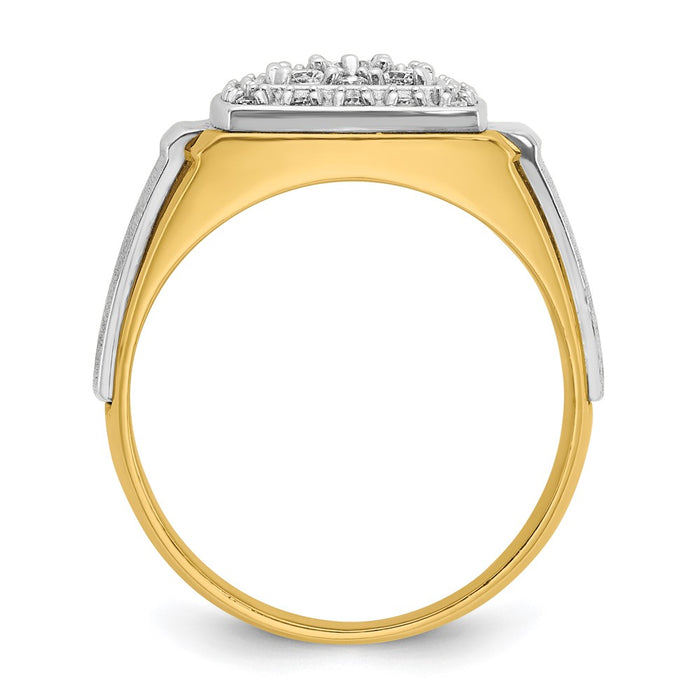 IBGoodman 14k Two-tone Men's Polished and Satin 1/2 Carat AA Quality Diamond Ring-B58458-4YWAA