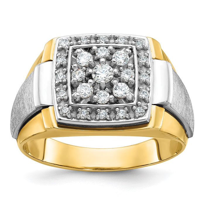 IBGoodman 14k Two-tone Men's Polished and Satin 1/2 Carat AA Quality Diamond Ring-B58458-4YWAA