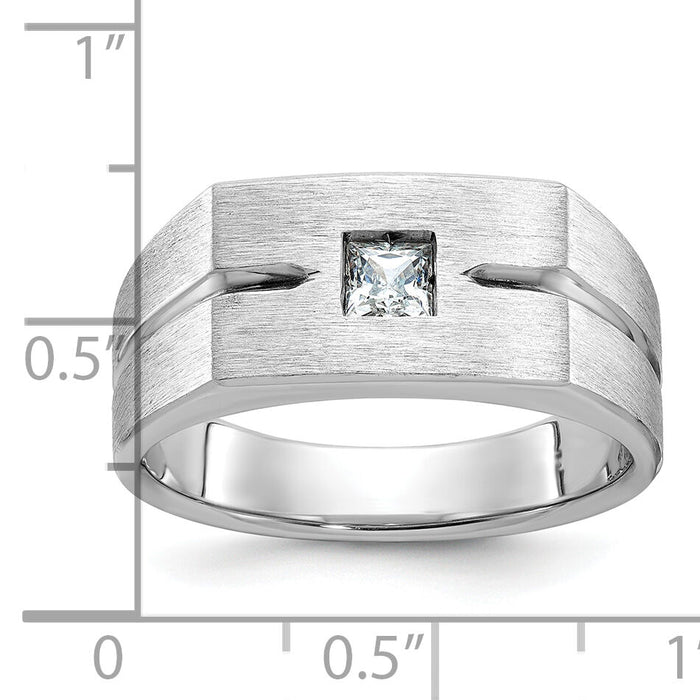10k IBGoodman Men's Polished and Satin Diamond Complete Ring-B58772