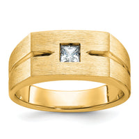 10k IBGoodman Men's Polished and Satin Diamond Complete Ring-B58772
