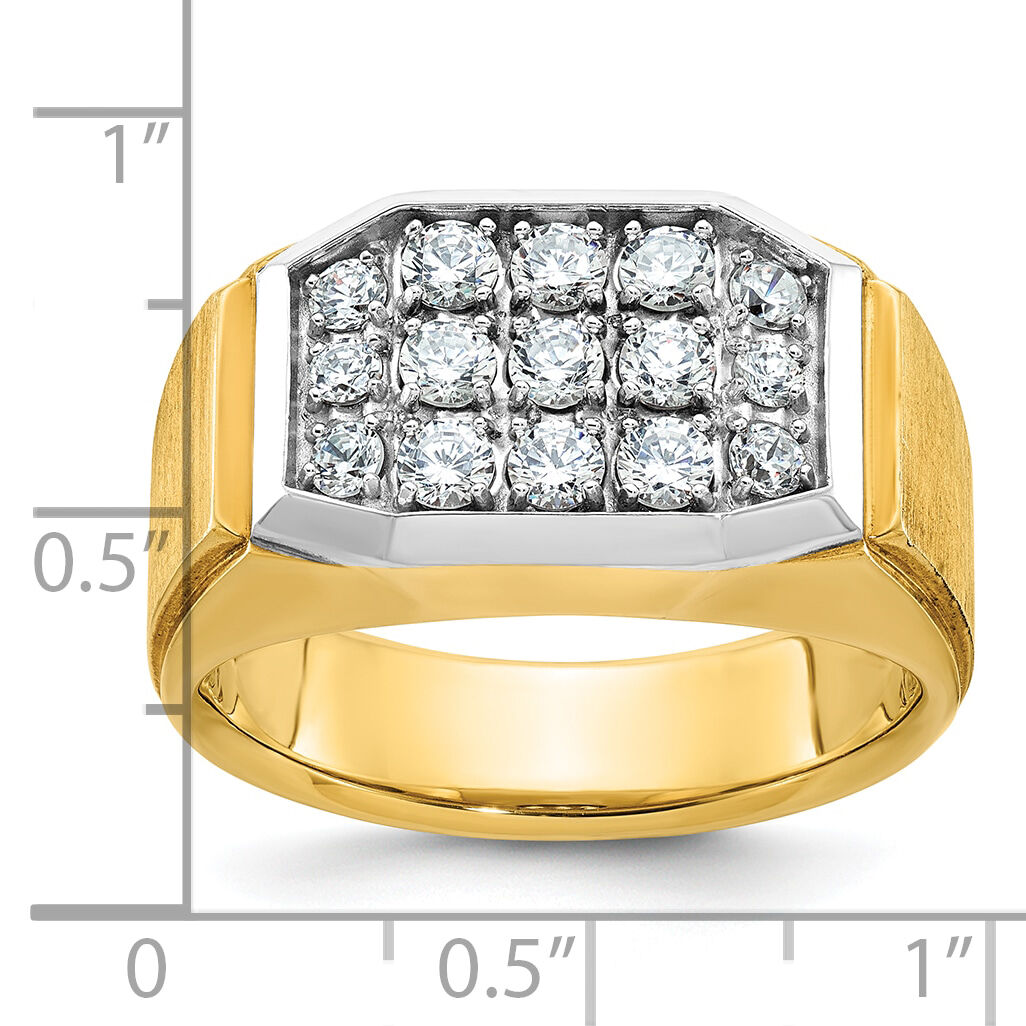 10k IBGoodman Men's Polished and Satin Cluster Ring Mounting-B58809