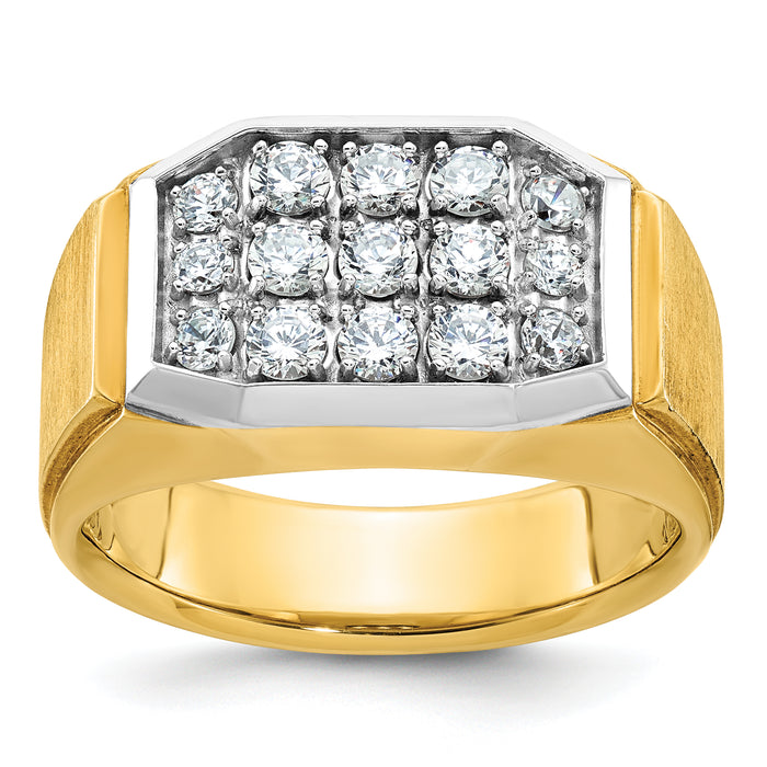 10k IBGoodman Men's Polished and Satin Cluster Ring Mounting-B58809-0Y