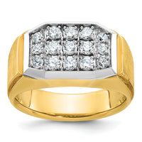 10k IBGoodman Men's Polished and Satin Cluster Ring Mounting-B58809