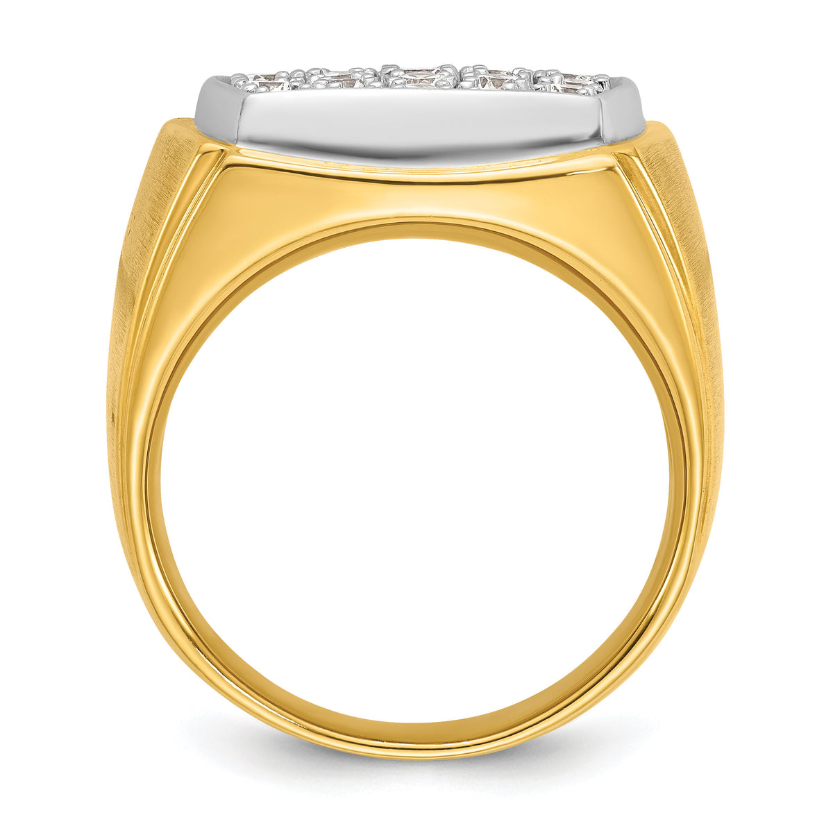 14k Two Tone 1 3/4ct Lab Grown Diamond VS/SI+ G+ Men's Cluster Ring-B58828