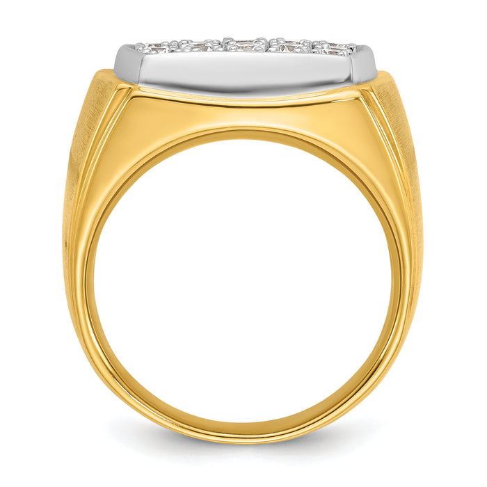14k Two Tone 1 3/4ct Lab Grown Diamond VS/SI+ G+ Men's Cluster Ring-B58828