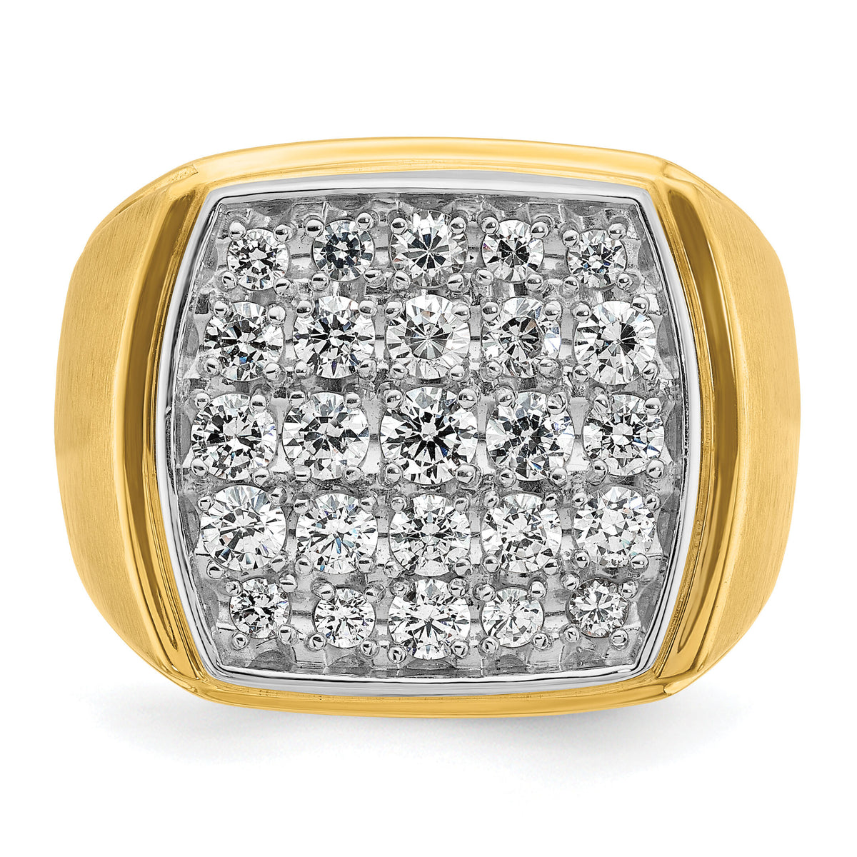 14k Two Tone 1 3/4ct Lab Grown Diamond VS/SI+ G+ Men's Cluster Ring-B58828