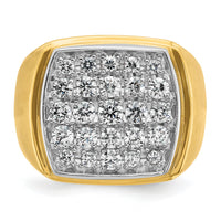 14k Two Tone 1 3/4ct Lab Grown Diamond VS/SI+ G+ Men's Cluster Ring-B58828