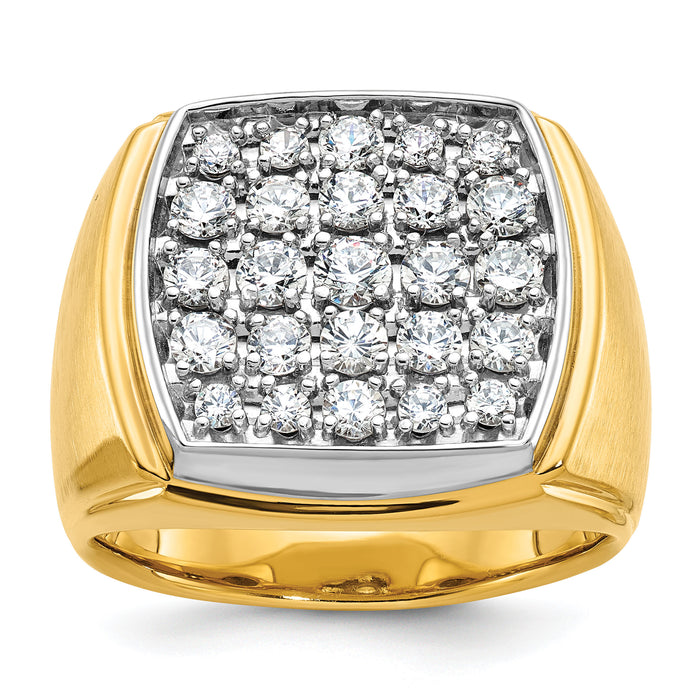 14k Two Tone 1 3/4ct Lab Grown Diamond VS/SI+ G+ Men's Cluster Ring-B58828
